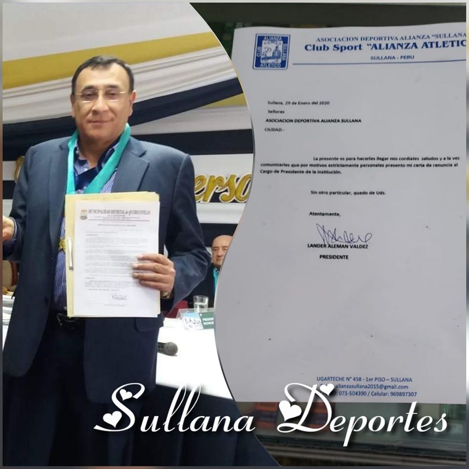 Lander renunció a la presidencia de Alianza Atlético de Sullana